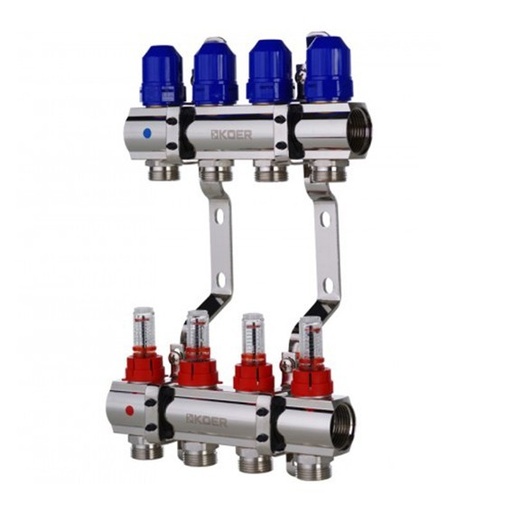 Colector 1*3/4*4 ieșiri pentru încălzire prin pardoseală