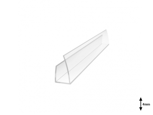 Profil U 4mm lateral 2.1 m Transparent