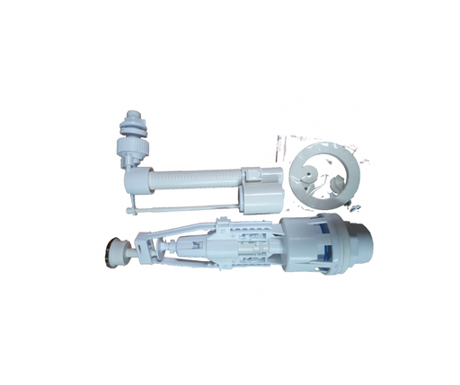 Set cu alimentare laterală 1/2", cu racord din plastic și buton cromat (KB+KC)