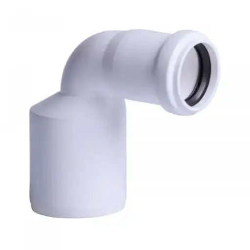 Cot PP canalizare de tranziție, Ø50x32/90°, alb, Aquer