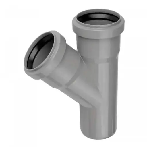 Teu PP canalizare, Ø50x50/45°, gri, Turplast-Bis