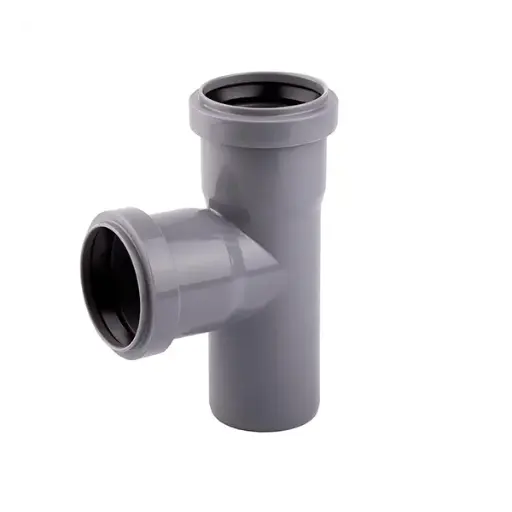 Teu PVC canalizare, Ø50x50/90°, gri,