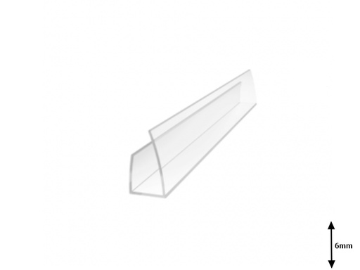 [Cod 01865] Profil U 6mm lateral 2.1 m Transparent