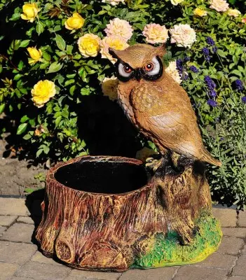 Trunchi cu bufniță (ghiveci)