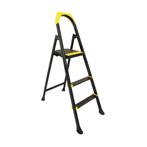 [Cod 53116] Scara 2+1 trepte din otel vopsit negru , model LEO, EUROSTEP