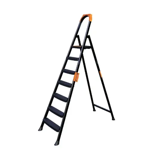 [53124] Scara din otel vopsit negru 6+1 trepte, model LEO, EUROSTEP 