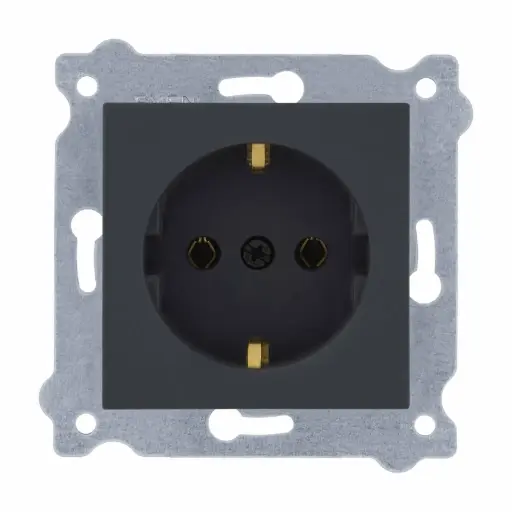 [Cod: 74168 Nanu M.] Priza cu impamantare 16A surub, fum, ODAK EXEN