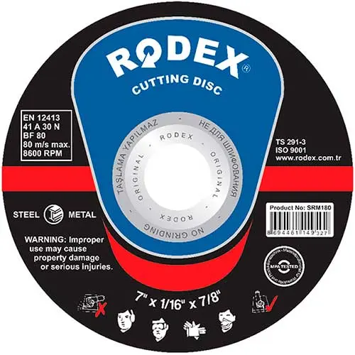 [Cod 49525] Disc de slefuit 180x6,0x22mm RODEX de debitare p/u metal