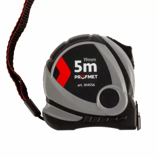 Ruleta 5m x 19mm cu magnet carcasa din doua componente gri Profmet