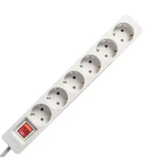 213022 Prelungitor cu 6 prize, cu intrerupator, 1,4m, alb