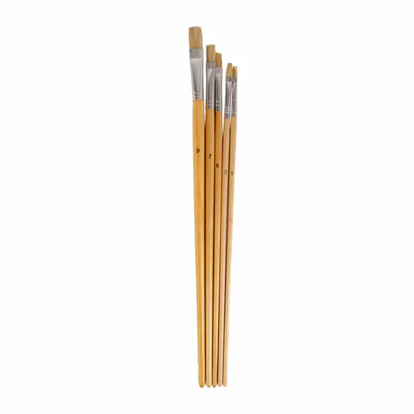 Set de pensule pentru ulei, plate - 5 buc.