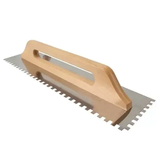 [372232 Profmet] Drisca din inox 130х480mm zimtata 10mm, cu miner din lemn tip inchis Profmet