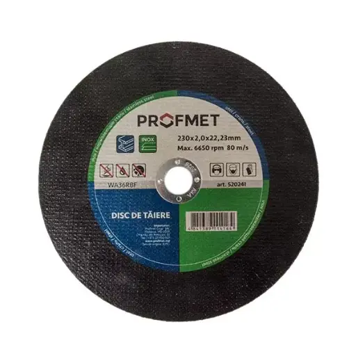 520243 Disc p/u taiat metal si inox_230x3,0x22,23мм universal Profmet