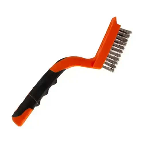 [Cod 384041] Perie de sarma din otel in 5 rinduri cu maner bicomponent ondulat