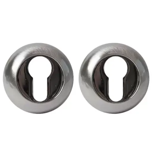 Rozeta pentru cilindru, rotunda, aluminiu, culoarea nichel satinat Profmet