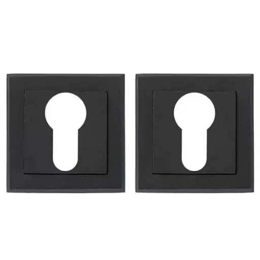 437102 Rozeta pentru cilindru , patrata, aluminiu, culoarea neagra Profmet