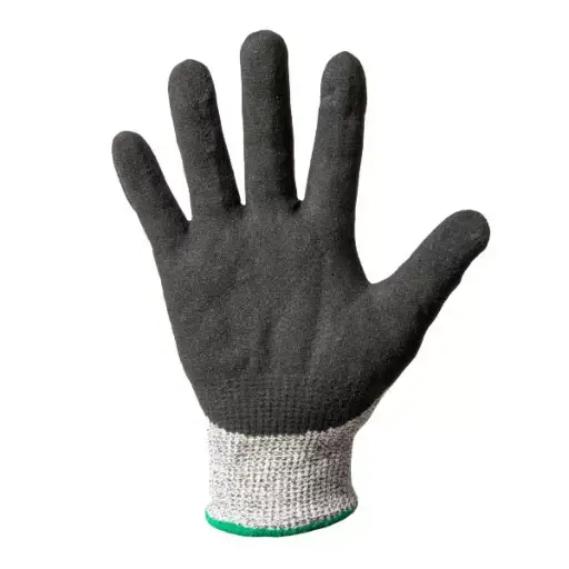 373209 Manusi din poliester, acoperire nitril negru, turnare incompleta, rezistent la tăiere 11" (XL) Profmet