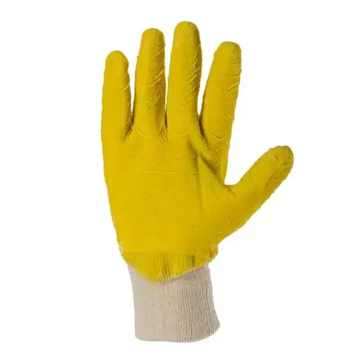 [Cod 63455] Manusi impregnate partial cu latex, galbene 10" (L)