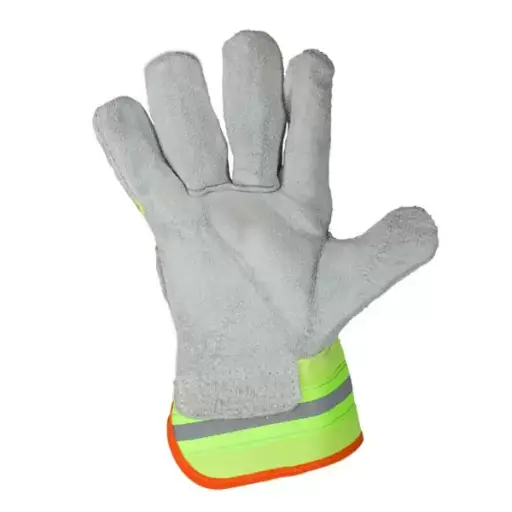 [Cod 313592] Manusi din piele spalt "Kraga- Signal" alb-lamaie 10"(L)