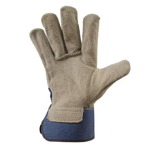 [373505 Profmet] Manusi p/u sudura din piele spalt albe cu insertii albastre 10 "(L)